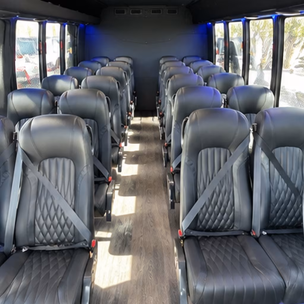 rochester hills 25 passenger minibus inside