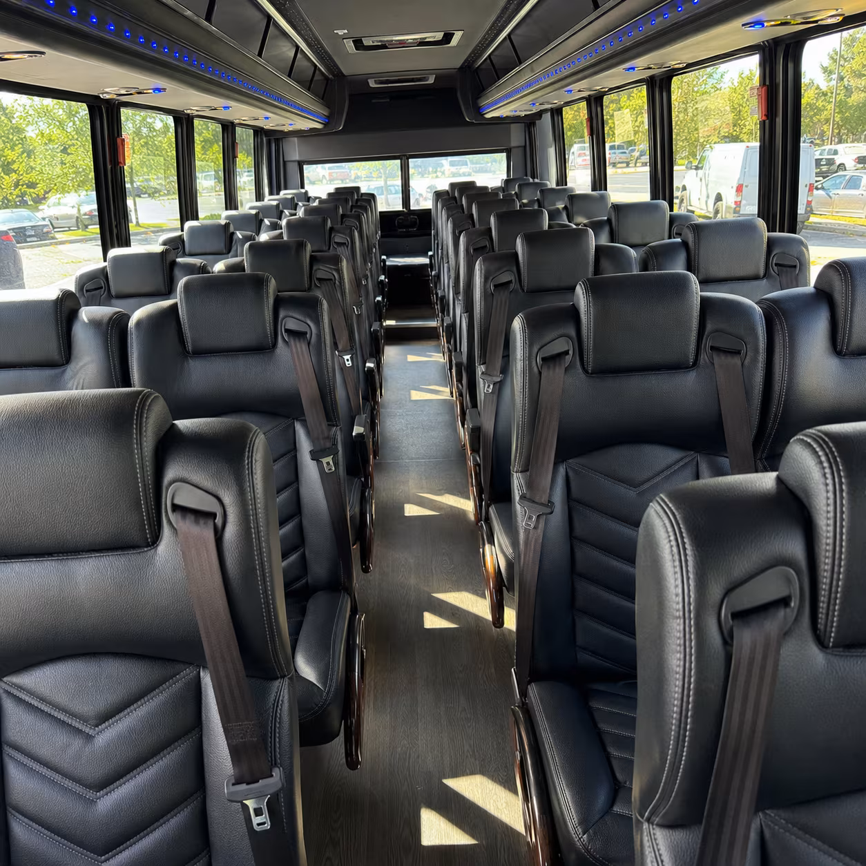 rochester hills 25 passenger minibus interior