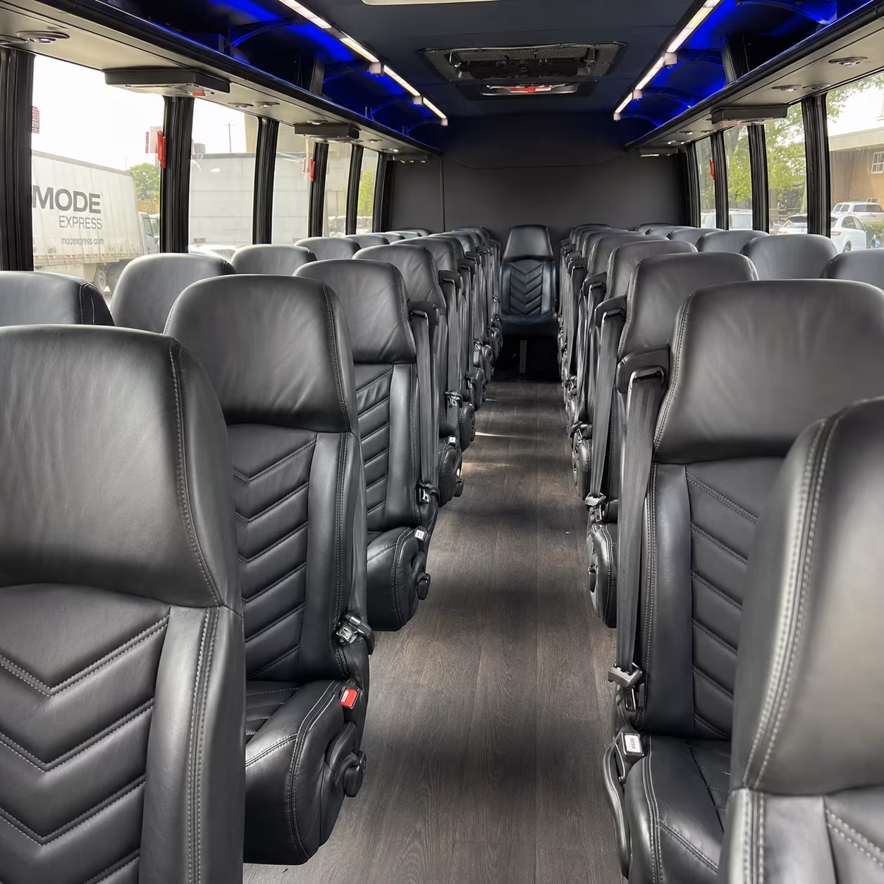 rochester hills 28 passenger minibus interior