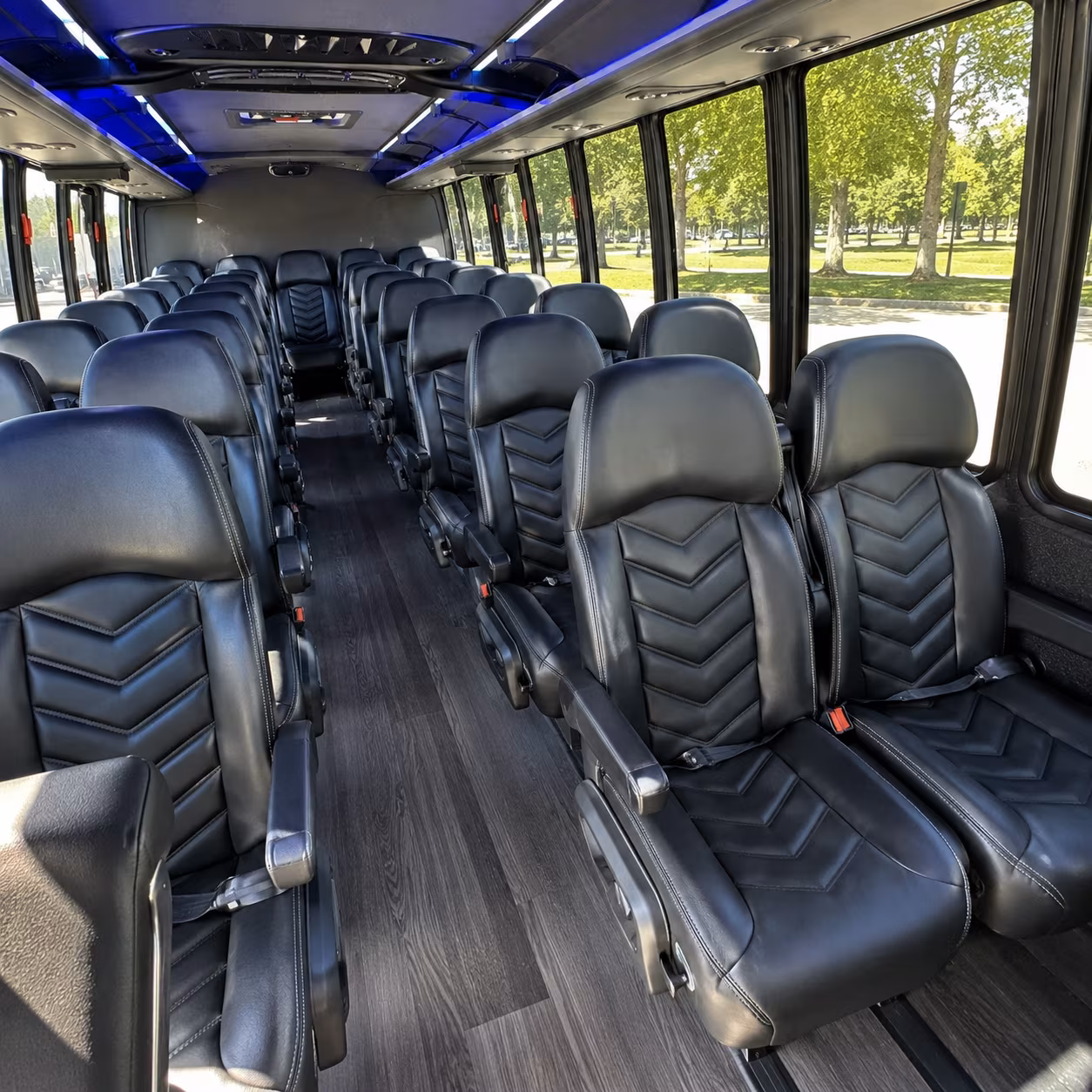 rochester hills 35 passenger minibus inside