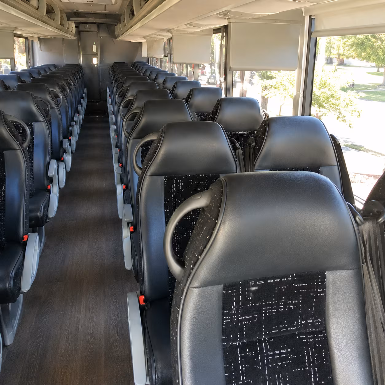 rochester hills 56 passenger charter bus inside