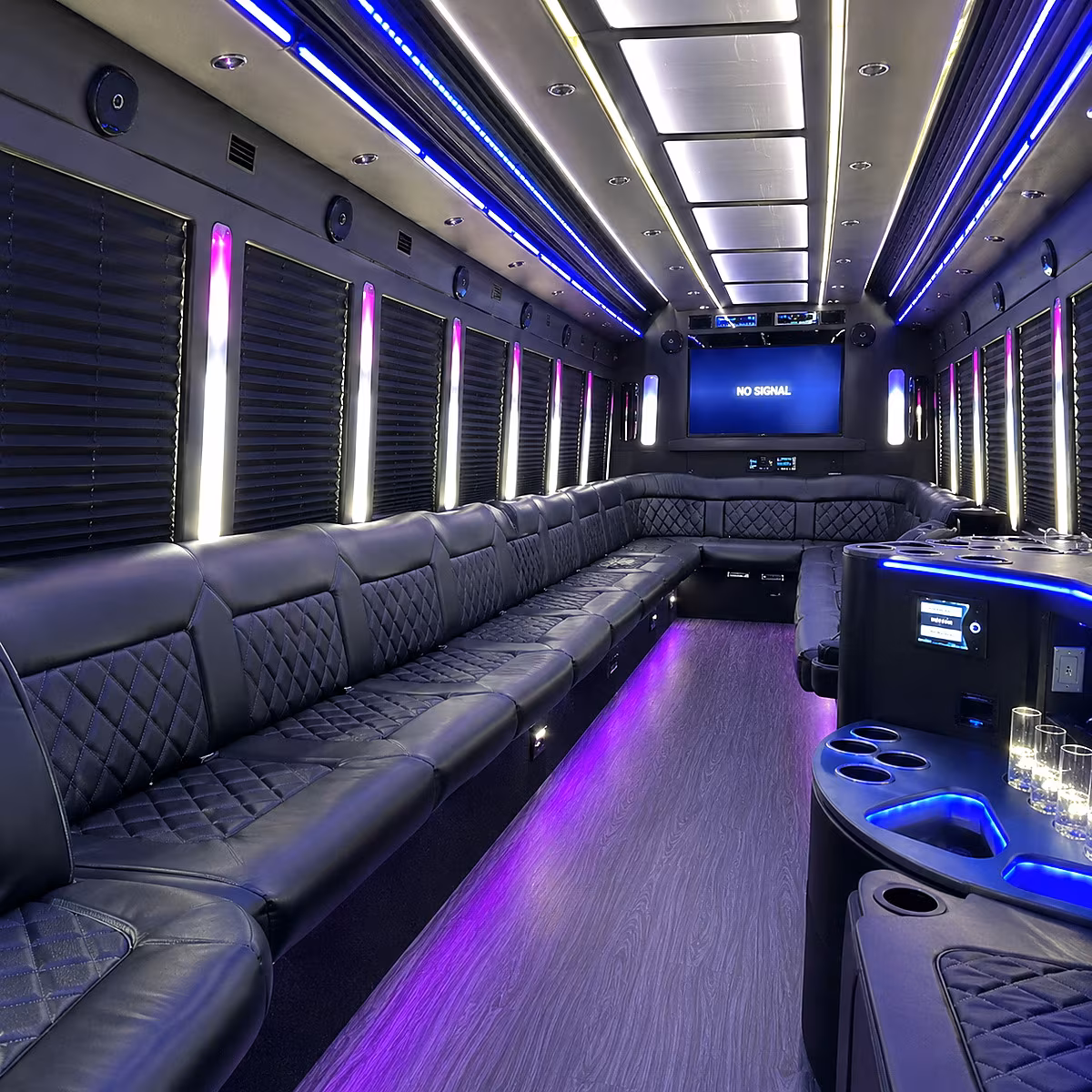 rochester hills party bus interior